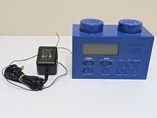 Lego Blue Brick Portable Digital Alarm Clock + Radio w AC Power Adapter 2009 picture