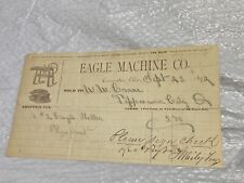 Vtg 1892 Eagle Machine Co Lancaster Ohio Letterhead Eagle Shelled picture