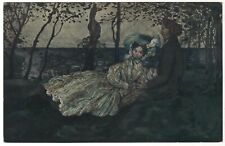 1900s Antique Postcard K. Somov Idyll. Red Cross St.Eugenia Tsarist Russia Old picture