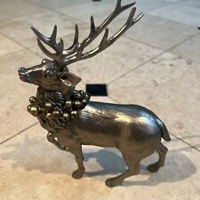 Vintage Elk / Reindeer - Large - Solid Brass Christmas Decor picture