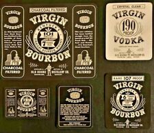 Vintage 1940s/60s Lot Of 25 Kentucky/Whiskey/Vodka/Gin & 5 Virgin Bourbon Labels picture