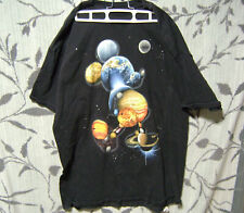 Disneyland Micky Mouse Galaxy Planets Solar System T-Shirt Adult XL Black picture