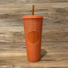Starbucks Halloween Bling Pearlized Orange Studded Tumbler Cup Fall NEW 24OZ picture