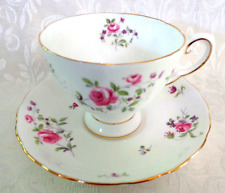 Vintage Royal Tuscan Fine  Bone China Pink Rose Teacup & Saucer -  England picture