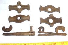 PAIR OF ANTIQUE TWO MAN ORGINAL , CROSSCUT SAW HANDLE FITTINGS picture