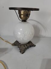 White Glass Brass Lamp Vintage picture