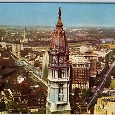 c1960s Philadelphia, PA View PSFS Building City Hall Birds Eye Clock Towers A222 picture