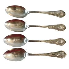 Lot of 4 Vintage 1933 Chicago Worlds Fair Exposition Souvenir Spoon I Will Gift picture