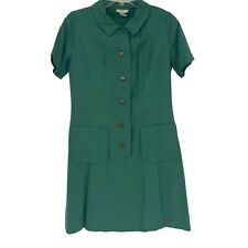 Vintage Girl Scout Uniform Dress Size 8 Short Sleeves Button Front Pockets picture