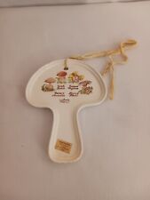 Vintage AVON Mushroom Shaped Spoon Rest Hand Painted Both Sides Weis 1980 Trivet picture