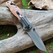 Lightweight wooden handle folding pocket combat sharp folding defense knife tool picture