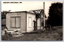 Middletown Illinois~GM&O Railroad Depot~Lumber Pile~1969 RPPC picture