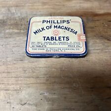 Genuine Phillips Milk Of Magnesia Antique Tin 25 cents picture