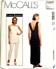 MCCALL'S PATTERN 8823 DESIGNER PULLOVER DRESS LINED TUNIC & PANTS  SZ 8  1990'S picture
