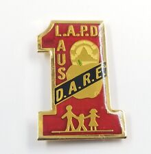 DARE LAPD Number One Shaped Apple Drug Abuse Resistance Education Pin Promo VTG picture