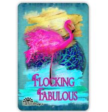 Flamingo Sign - Flocking Fabulous pink flamingo - 8x12 handmade, aluminum picture