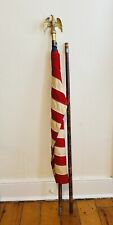 Large Vintage American Flag 50 States By Defiance 3’ X 5’ With Eagle Pole Porch picture