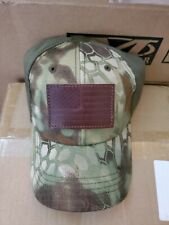 Condor Kryptek Mandrake Mesh Tactical Cap / Hat w USA leather flag patch picture