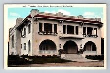 Sacramento CA-California, Tuesday Club House, Antique Vintage Souvenir Postcard picture