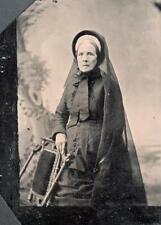 ORIGINAL VICTORIAN Tintype / Ferrotype Photograph c1860's OLD LADY PORTRAIT picture