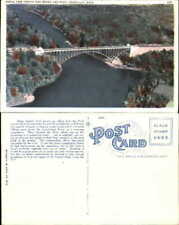 French King Bridge Rock aerial view Greenfield MA unused vintage postcard picture