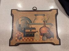Vintage Stapco N.Y. Kitchen Wall Art Hangings Kirby Lithograph Wood 12.5