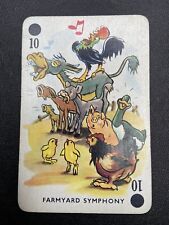 1939 Mickeys Fun Fair Card Rare Disneyana Blue Back Vintage Farmyard Symphony picture