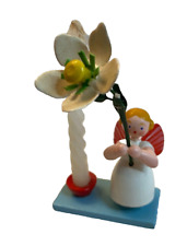 ERZGEBIRGE Wendt Kuhn Flower GIRL Figurine Candle Holder Carved Wood Germany picture