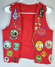 VTG 70s Boy Scout Vest Patches Pins Minnesota Bicentennial Firearm Safety picture
