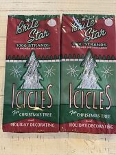 Vintage BRITE STAR shiny icicles Lot Of 2 K Mart New In Packaging Christmas Tree picture