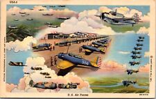 Linen Postcard United States Air Forces Airplanes picture