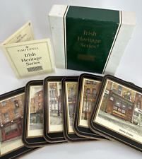 Vintage Pimpernel Irish Heritage Series Pubs Cork Drink Coasters Set 6 Dublin picture