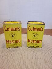 2 Vintage  Colman’s Mustard  Spice tins Full Never Used  picture