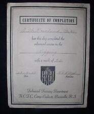 Camp Endicott Seabees Training Center~Rigging Completion Certificate, 1943 picture