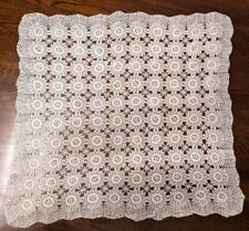 Vintage Hand Crocheted Cream Beige Lace Doily Centerpiece Table Topper 23