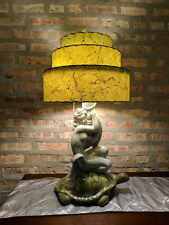Mid Century Vintage Style 3 Tier Fiberglass Lamp Shade Modern  Pagoda Olive picture