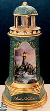 Vintage 2004 Thomas Kinkade “Rock Of Salvation” Lighted Porcelain Lighthouse  picture