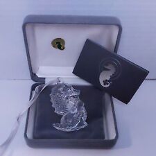 Waterford Lead Crystal Seahorse Christmas Ornament Original Box Engraved 2007 picture