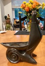 MCM 1954 RARE JACQUIN 1954 MCM MODERN BLACK ROOSTER PLANTER AMAZING STILL AROUND picture
