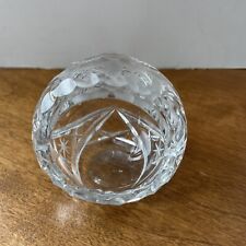 Vintage Tilted Orb Globe Cut Crystal Cigar Cigarette Ashtray Holder Paperweight picture