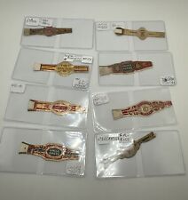 8 Rare Embossed Antique Paper Cigar Bands Gold Foil Identified And Labeled picture