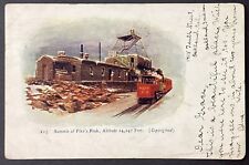 Colorado Pike's Peak Summit Train Vintage UDB Embossed Postcard Posted 1906 picture