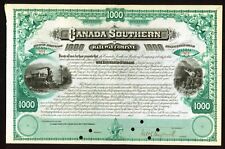 c1880 Canada Southern Railway Co  -  Beautiful Bond Genuine Stock certificate picture