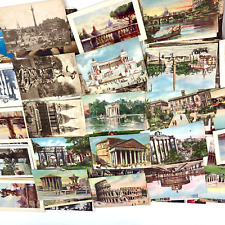 100 Vintage Postcards Travel Overseas Scrapbooking Projects Ephemera Damaged picture