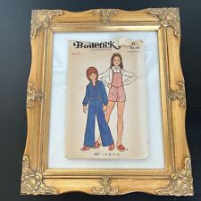 Vintage 1970s Butterick 3600 Girls Overalls + Jacket Sewing Pattern 7 CUT picture