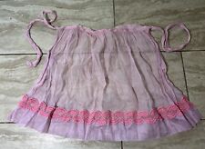 Vintage MCM 1950’s Embroidered Pink Adult Apron. picture