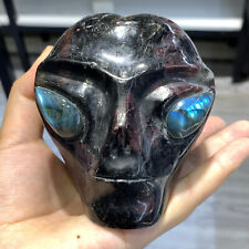 2.54lb Natural Garnet Quartz Hand Carved Skull Crystal Reiki Healing Decor Gift picture