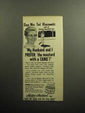 1958 Mister Mustard Ad - Says Mrs. Ted Kluszewski wife of Famous Baseball star picture