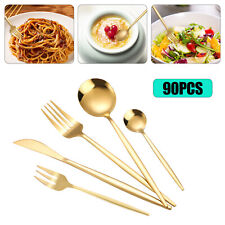90pcs/Set Tableware Stainless Steel Flatware Utensil Kitchen Spoon Fork Cutlery picture
