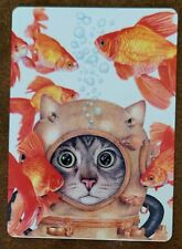 Cat Goldfish Diving Suit Single Trade Swap Playing Card picture